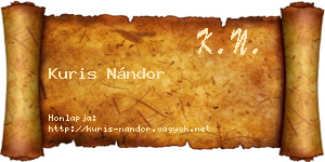 Kuris Nándor névjegykártya