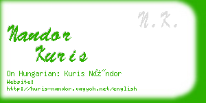 nandor kuris business card